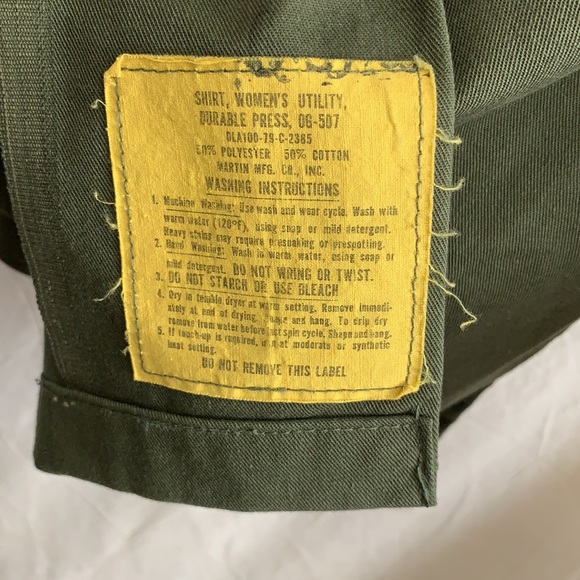 True Vintage Women’s OD Green Uniform Blouse - Picture 4 of 8